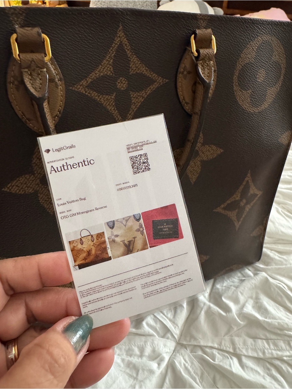 Louis Vuitton OTG Brown Monogram Canvas Tote with Red Trim - Picture 11 of 16